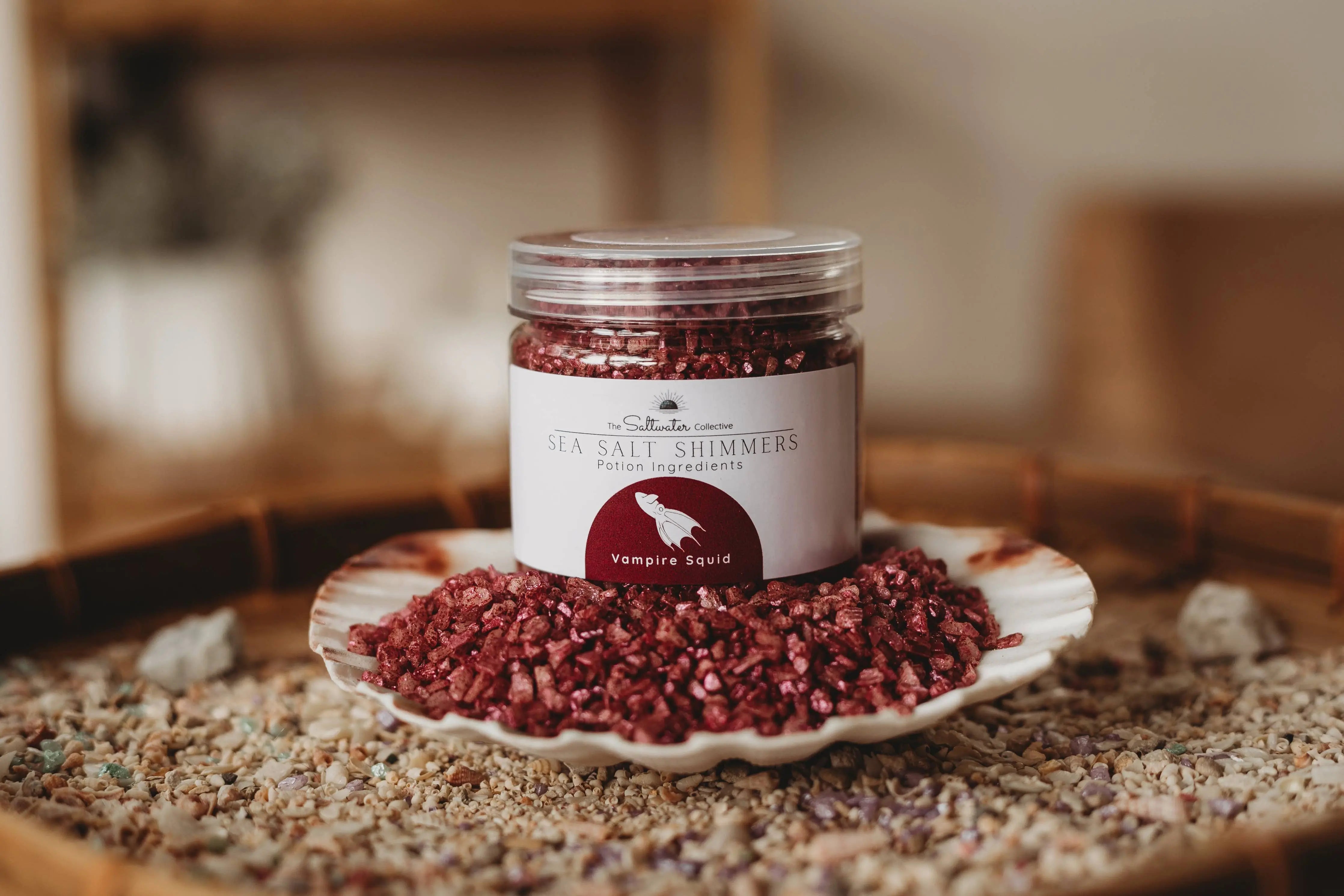 Vampire Squid - Deep Red Sea Salt Shimmers SMALL - Potion Play & Sensory Ingredients The Saltwater Collective Potions