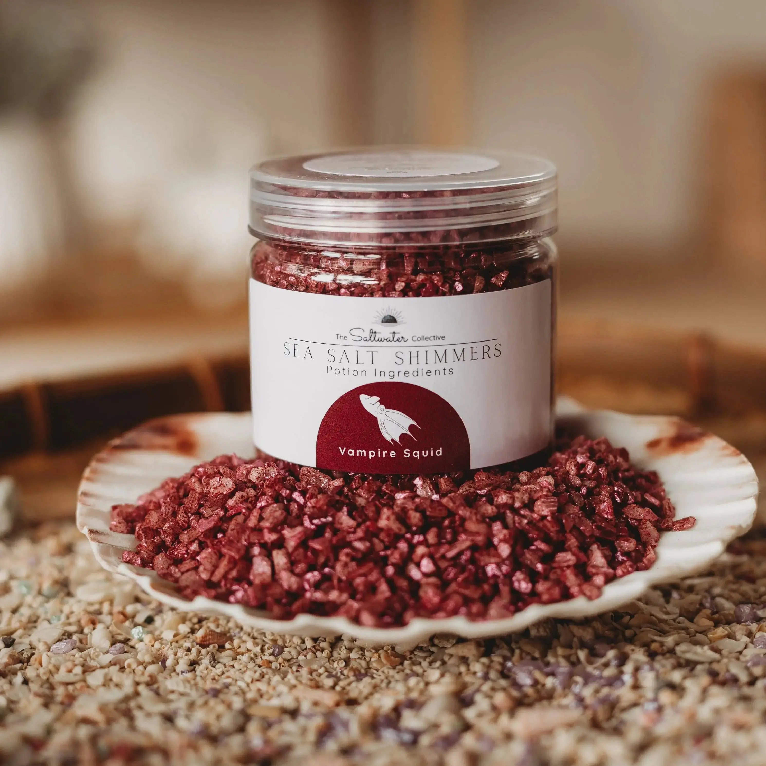 Vampire Squid - Deep Red Sea Salt Shimmers SMALL - Potion Play & Sensory Ingredients The Saltwater Collective Potions