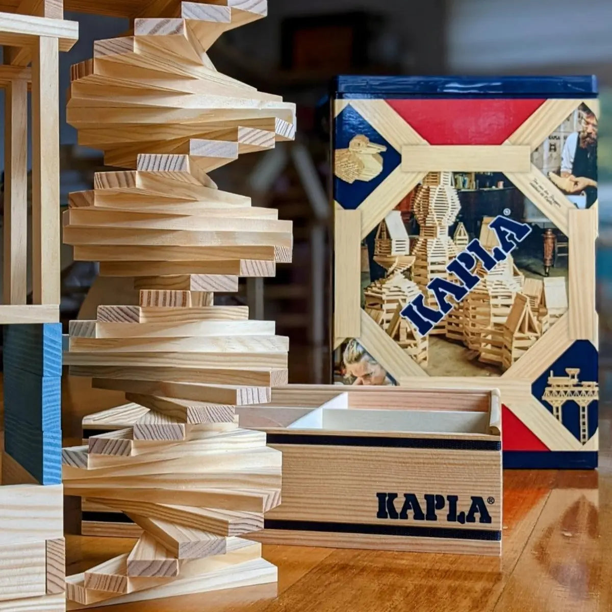 KAPLA Blocks Building Planks - 200 Natural Set - Box KAPLA
