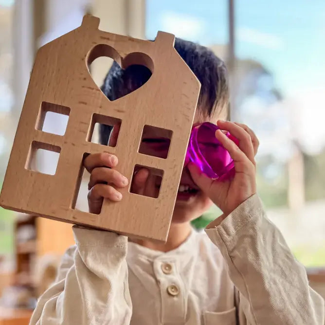Heart Lucite House pink edition wooden building set My Little Creator Australia