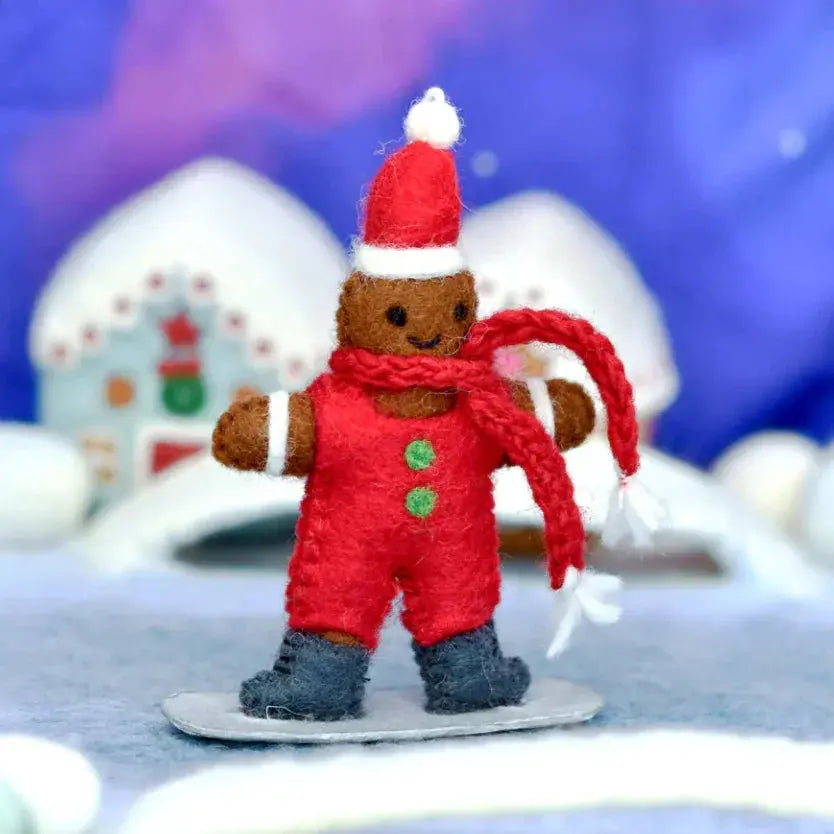Felt Gingerbread On Snowboard Tara Treasures