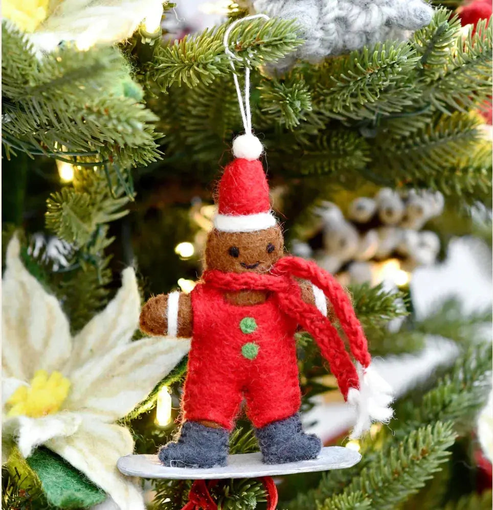 Felt Gingerbread On Snowboard Tara Treasures