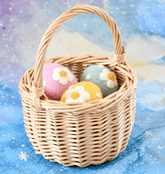 Felt Sage Green Floral And Dots Egg