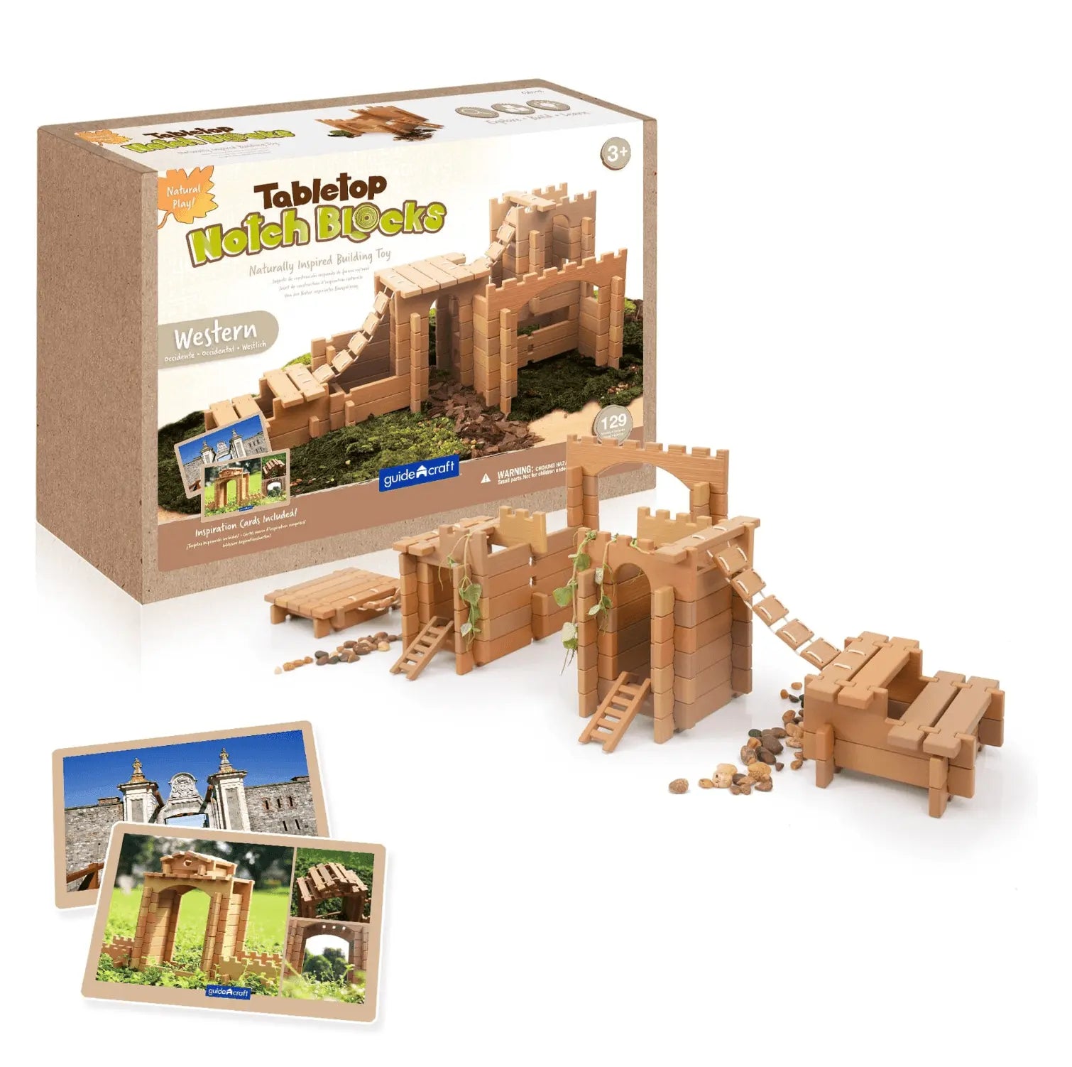 Guidecraft // Tabletop Notch Blocks - Western 129 pc. Set Guidecraft