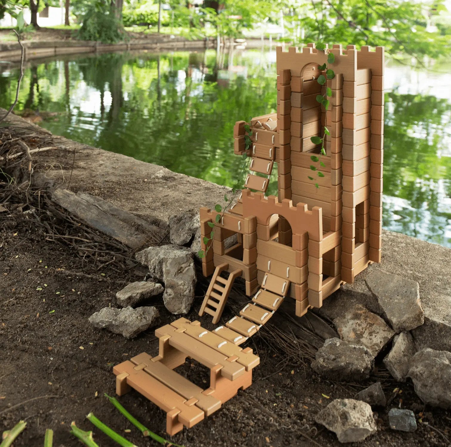 Guidecraft // Tabletop Notch Blocks - Western 129 pc. Set Guidecraft