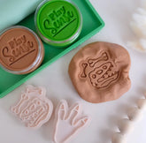 Play Sense // Eco Playdough Stamp Green - Dino Head Bones