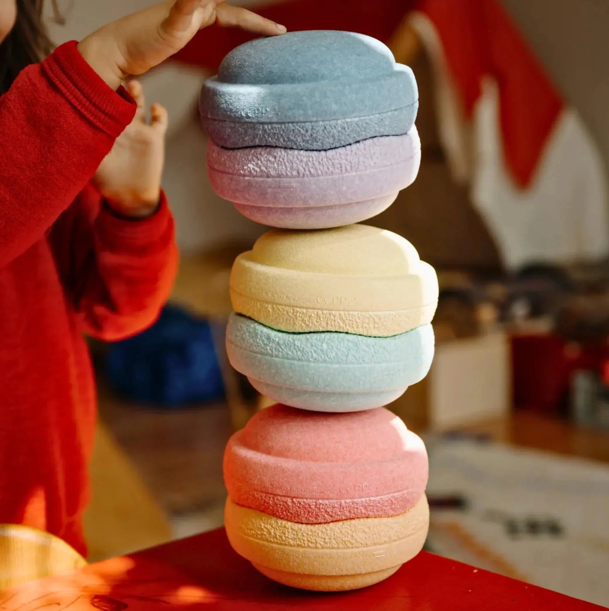 Stapelstein Original Mini, Set of 6, Rainbow Pastel Stapelstein