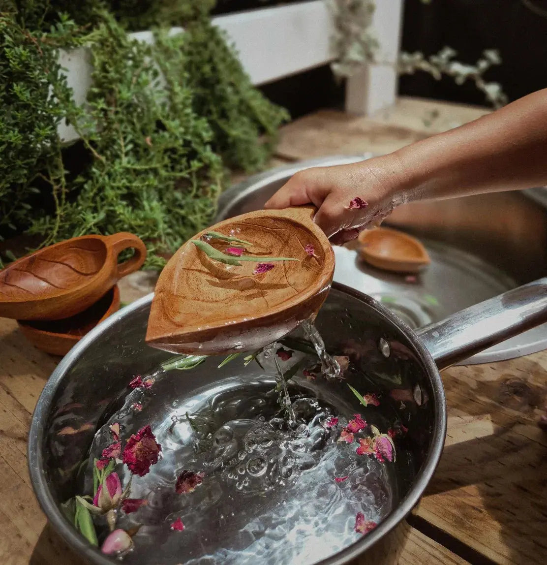 Evergreen Child Sensory Play Juglet // Mud Kitchen Leaf Juglet The Curated Parcel