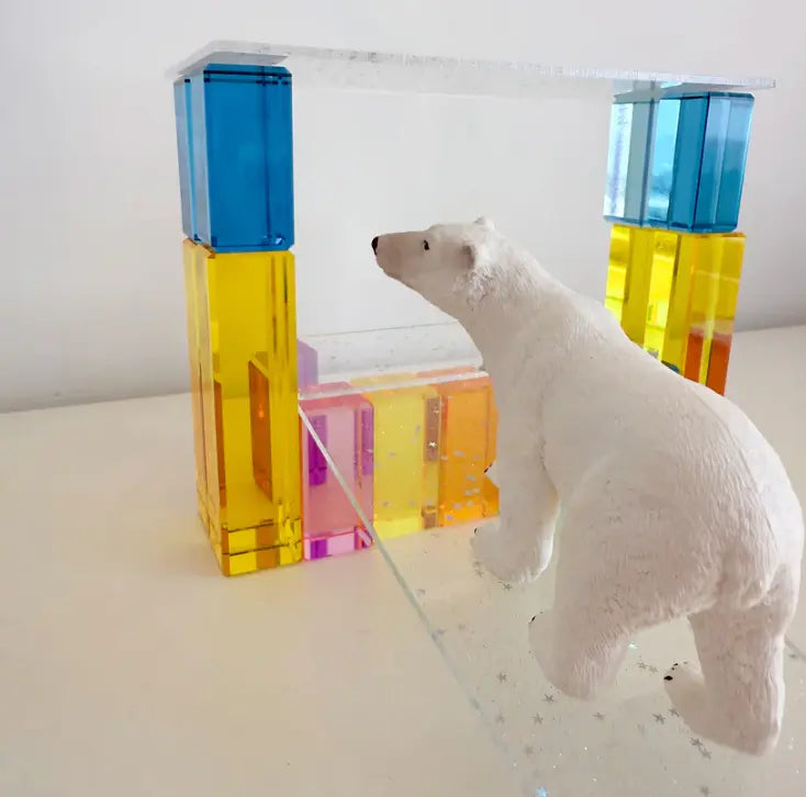 My Little Creator | Glitter Acrylic Building Platforms Set of 6 - Rectangle My Little Creator