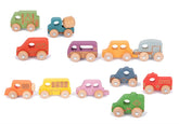 TickIt | Rainbow Wooden Vehicles Set - 12pk