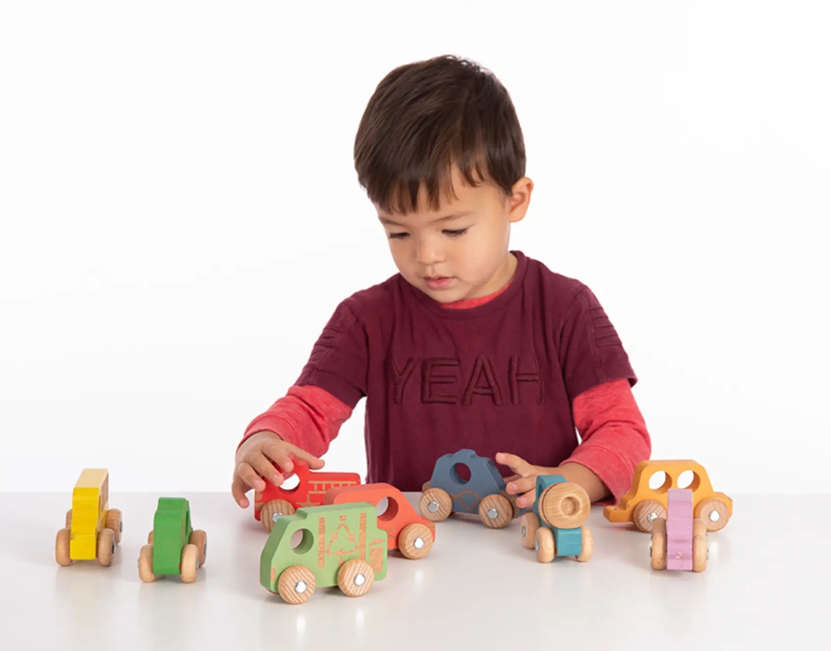 TickIt | Rainbow Wooden Vehicles Set - 12pk TickIt