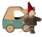 Maileg // Christmas Mouse Little Brother in Car Box Maileg