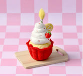 Felt Giant Strawberry Cupcake With Candle Tara Treasures
