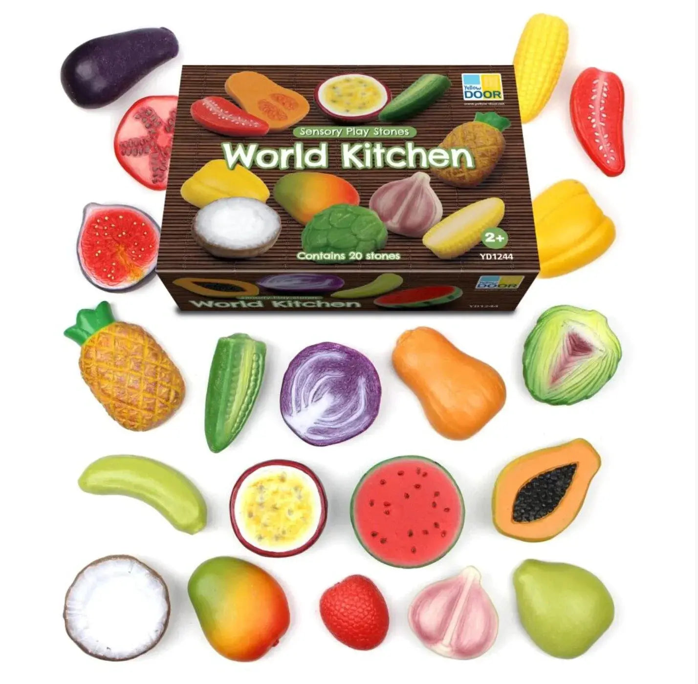 Yellow Door // Sensory Play Stones World Kitchen Yellow Door