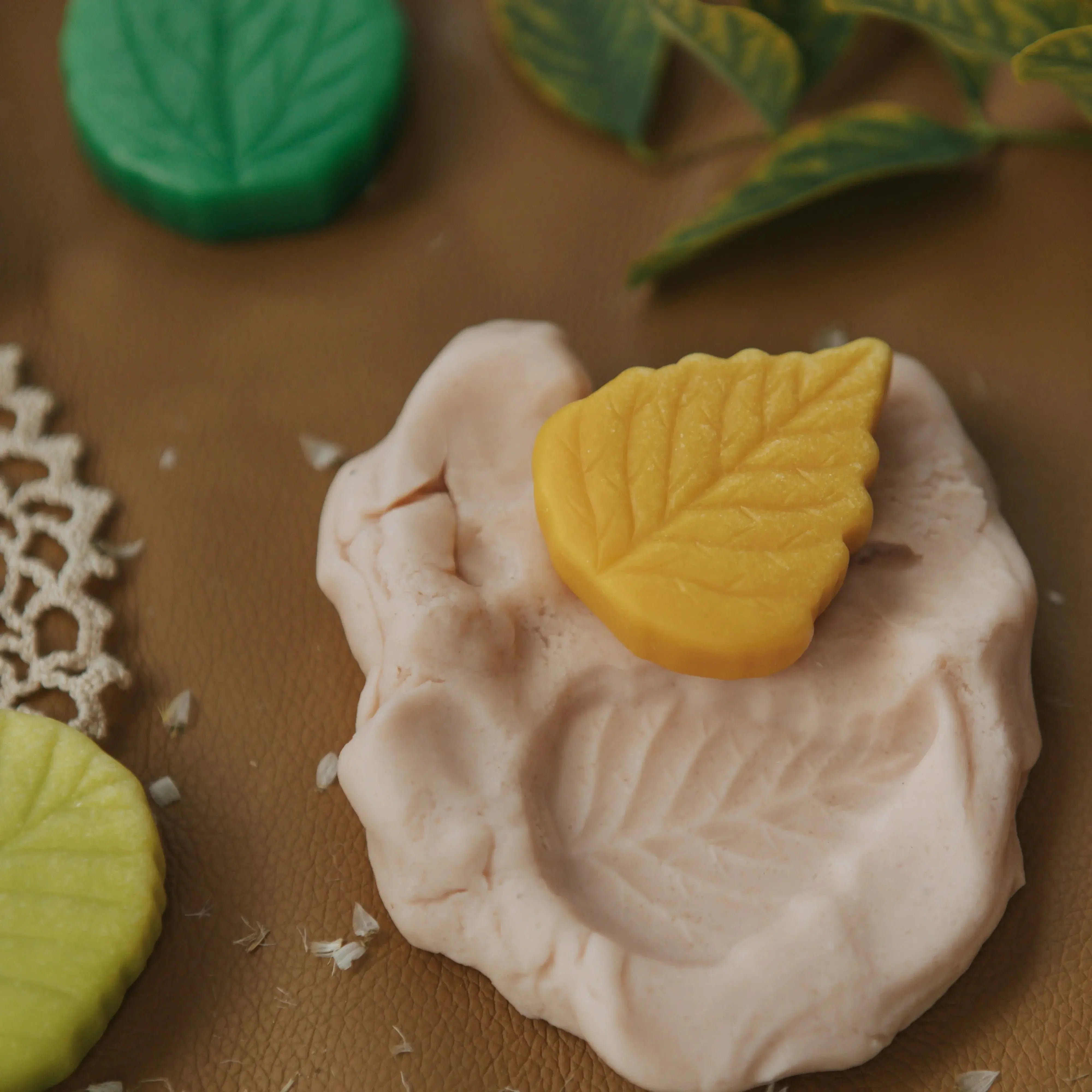 Yellow Door // Sensory Play Stones - Leaves Yellow Door