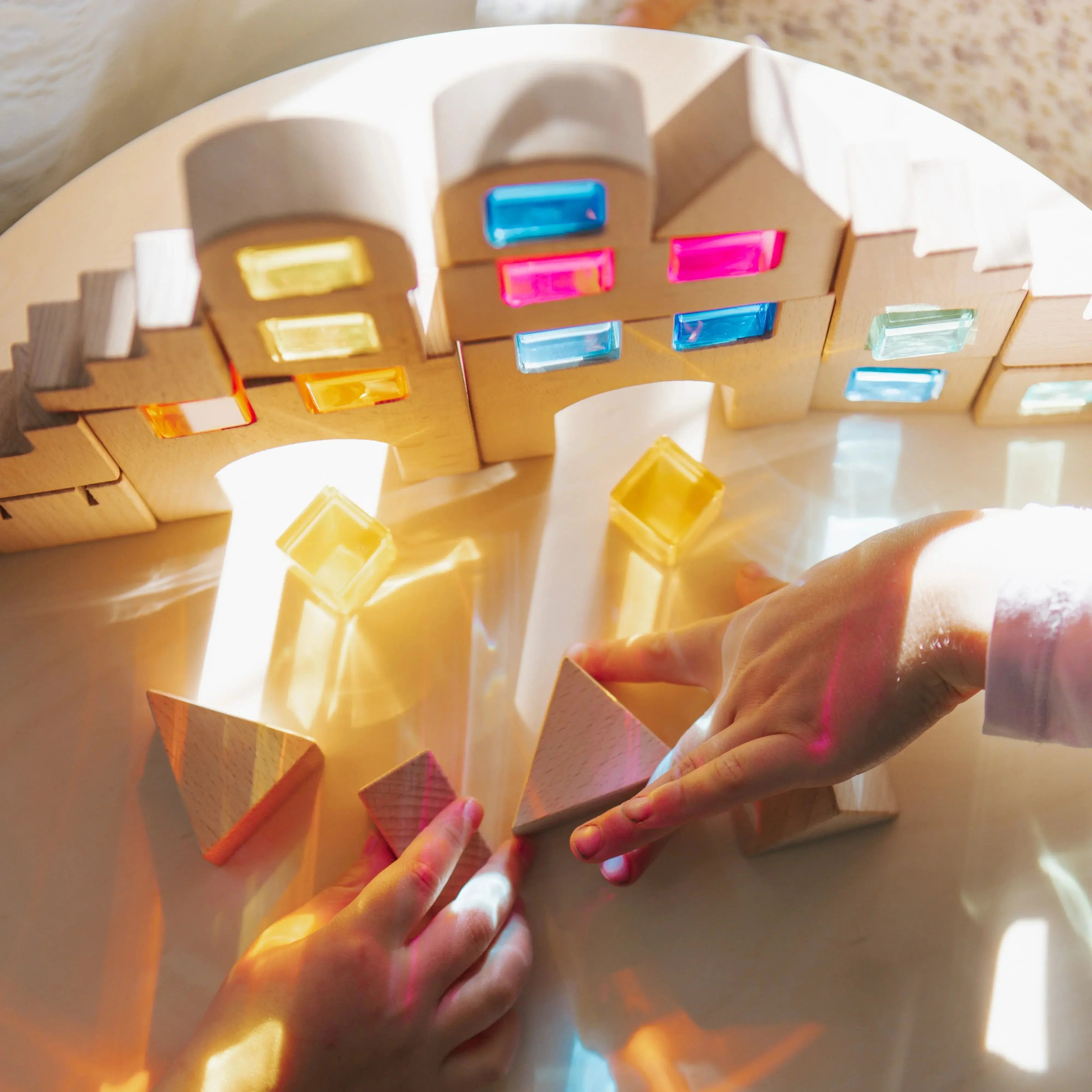TickIt // Wooden Building Gem Blocks - 40 Pieces TickIt