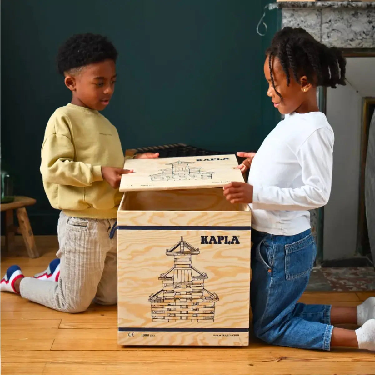 KAPLA Blocks Building Planks - 1000 Natural Set - Large Deluxe Wooden Box KAPLA