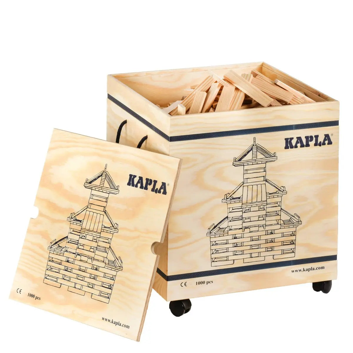 KAPLA Blocks Building Planks - 1000 Natural Set - Large Deluxe Wooden Box KAPLA