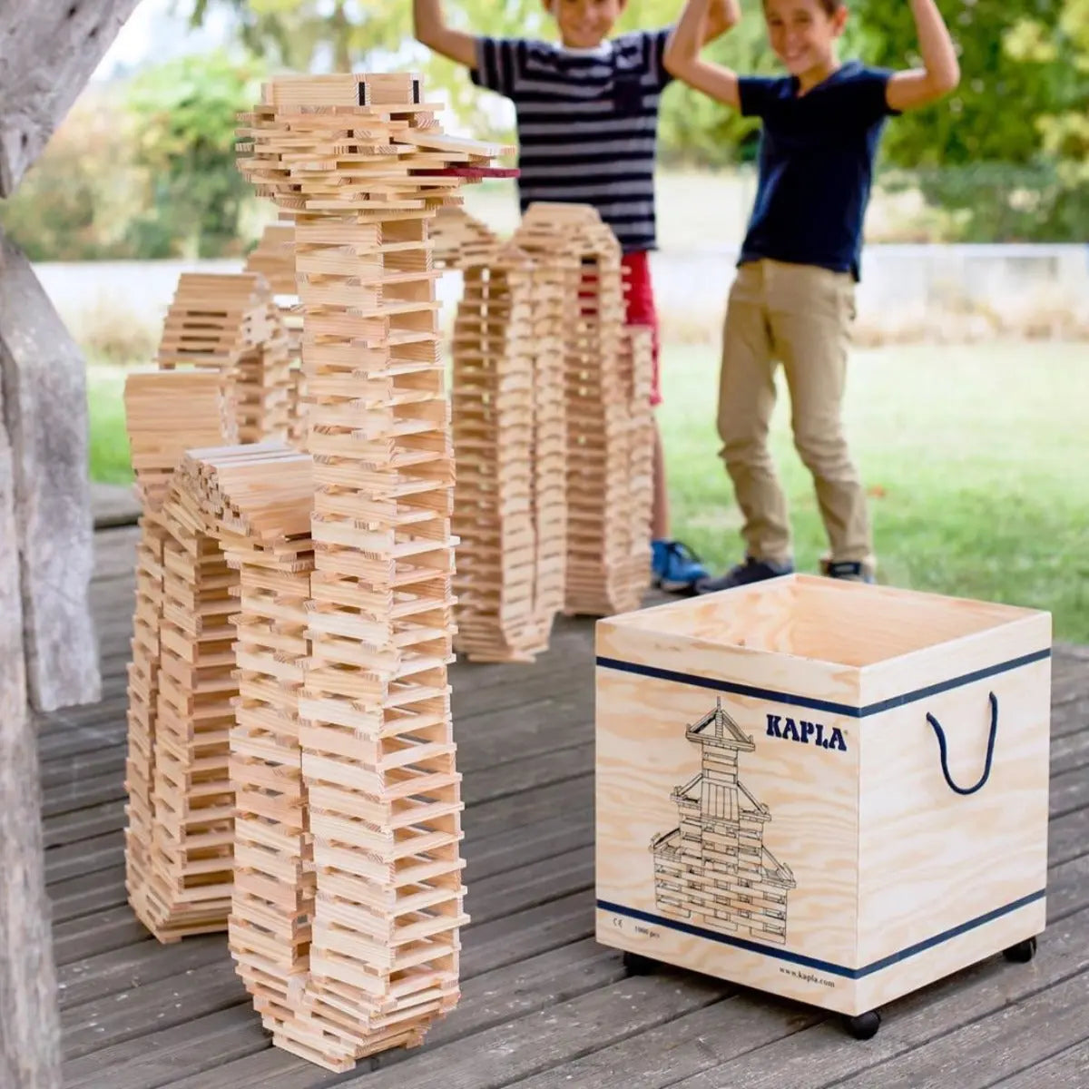 KAPLA Blocks Building Planks - 1000 Natural Set - Large Deluxe Wooden Box KAPLA