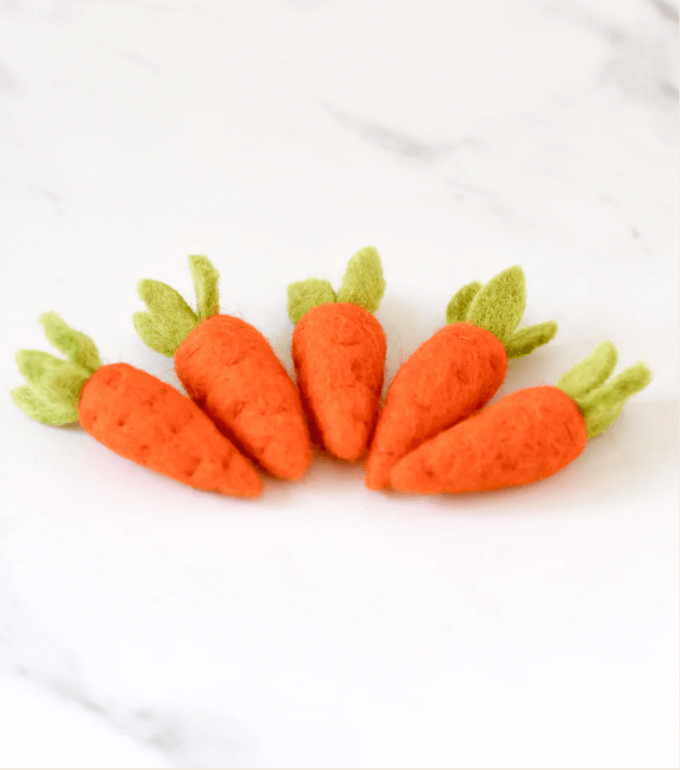 The Curated Parcel - Felt Carrots (Set of 5) 