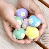 The Curated Parcel - Felt Pastel Flower Eggs (Set of 6)