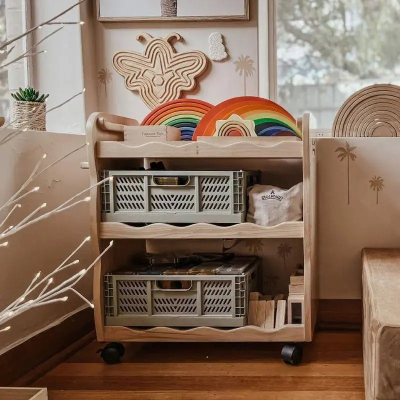 The Curated Parcel - Bunny Tickles // Solid Wood Trolley