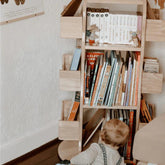 The Curated Parcel - Bunny Tickles // Revolving Solid Wood Bookcase