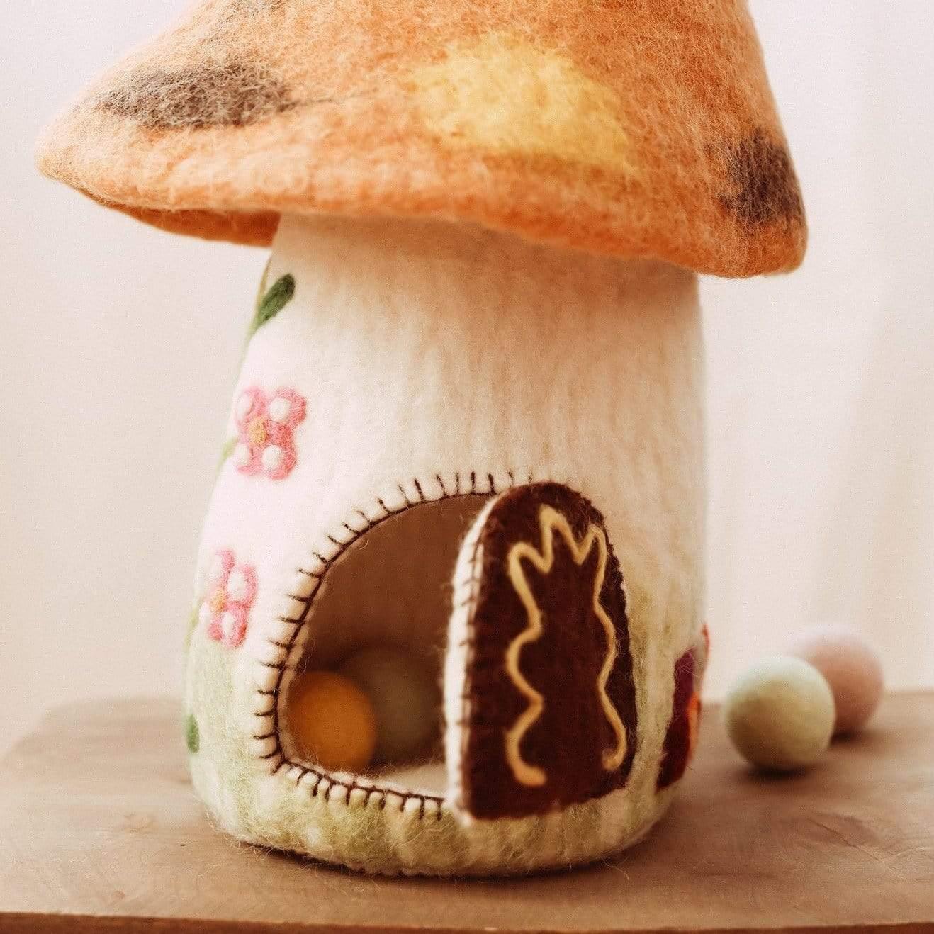 The Curated Parcel - Fairies & Gnomes Felt Home - Brown 