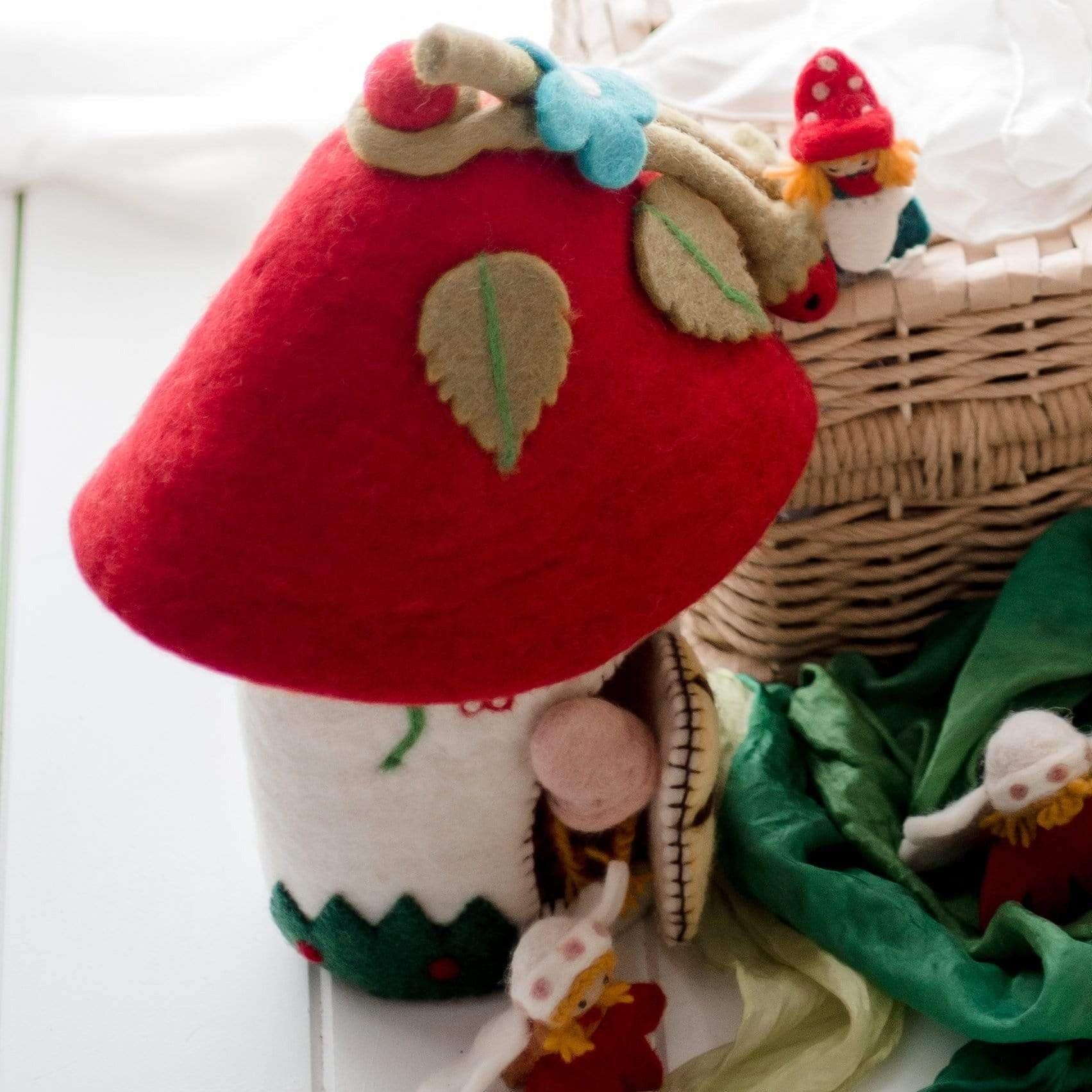 The Curated Parcel - Fairies & Gnomes Felt Home - Red