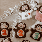 The Curated Parcel - Felt Finger Puppet - Five Little Monkeys Set