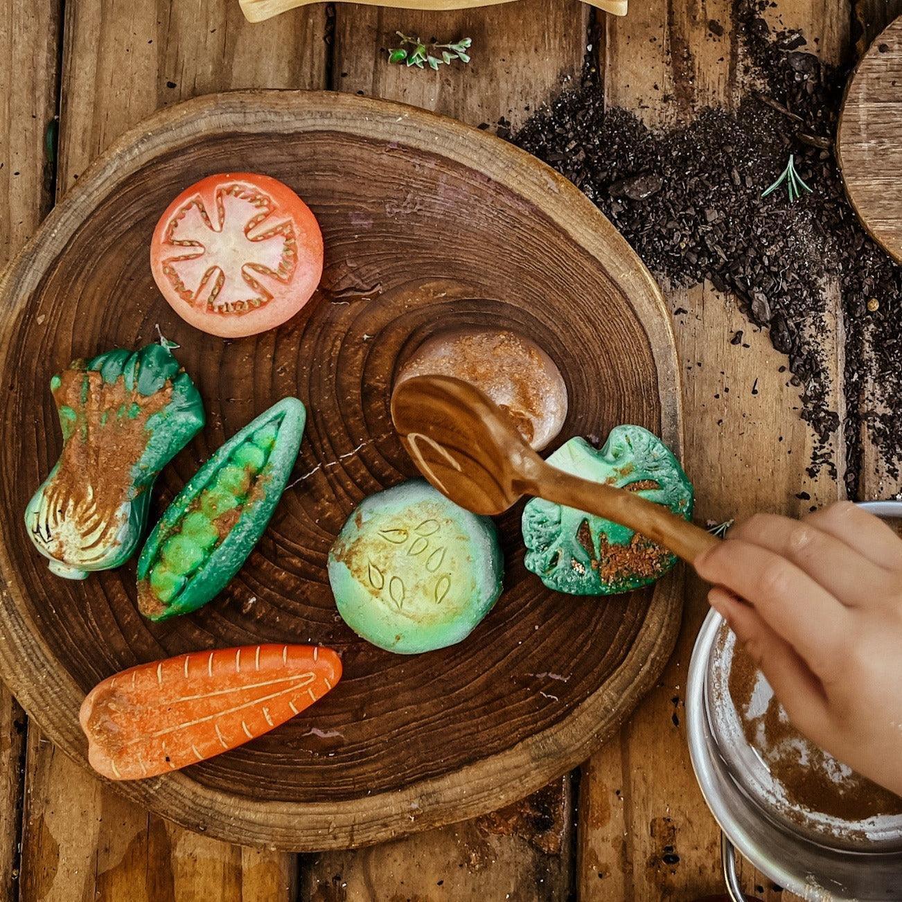 The Curated Parcel - Yellow Door // Sensory Play Stones - Vegetables ** Pre-Order Late March / Early April Delivery **