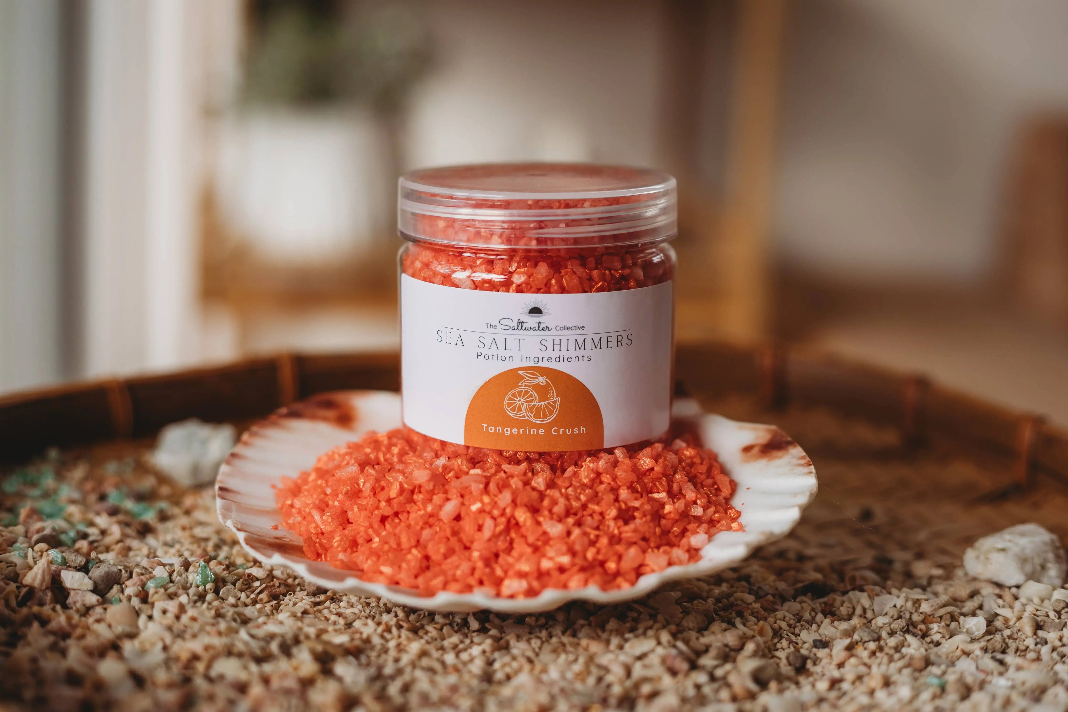 Tangerine Crush - Orange Sea Salt Shimmers SMALL - Potion Play & Sensory Ingredients The Saltwater Collective Potions