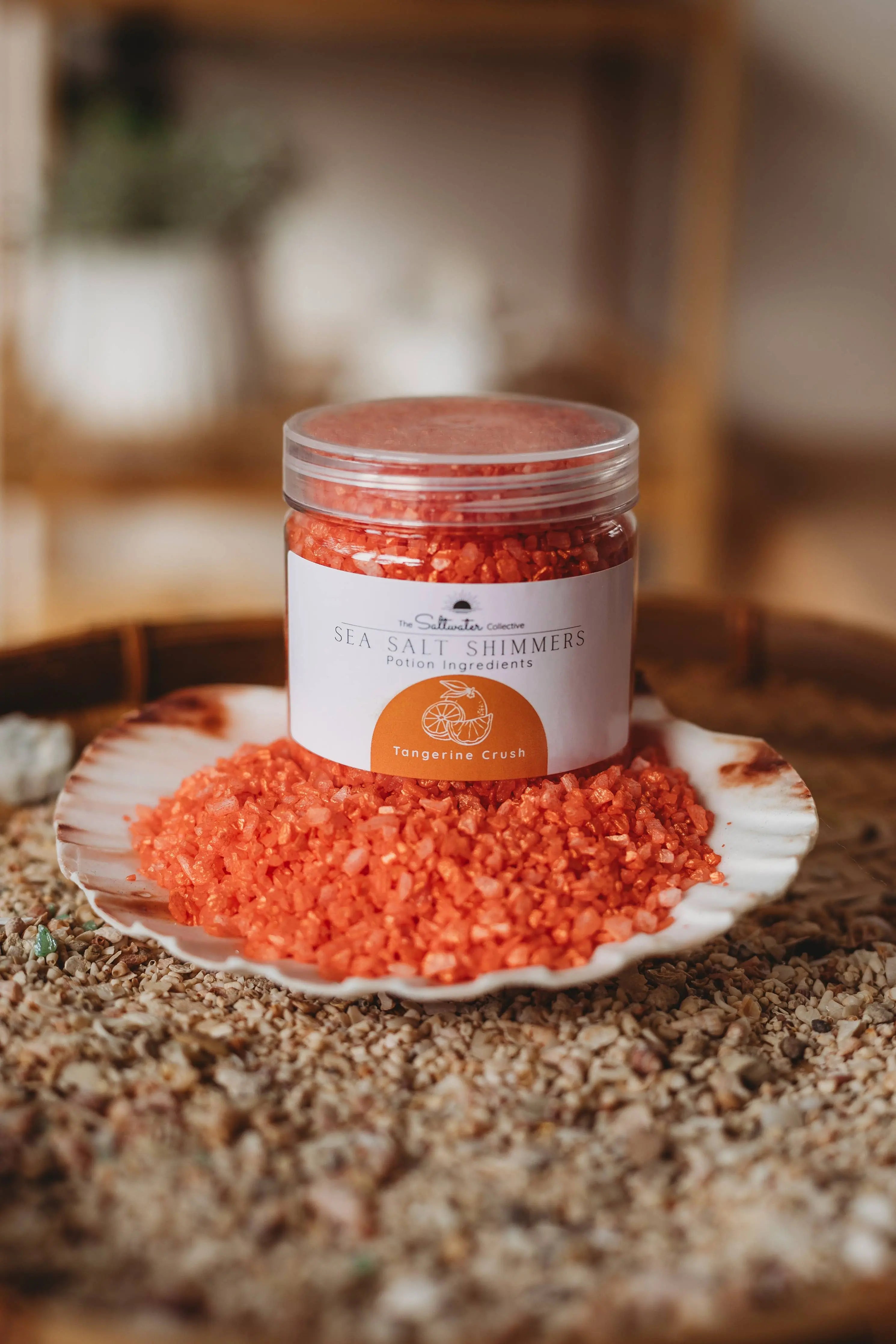 Tangerine Crush - Orange Sea Salt Shimmers SMALL - Potion Play & Sensory Ingredients The Saltwater Collective Potions