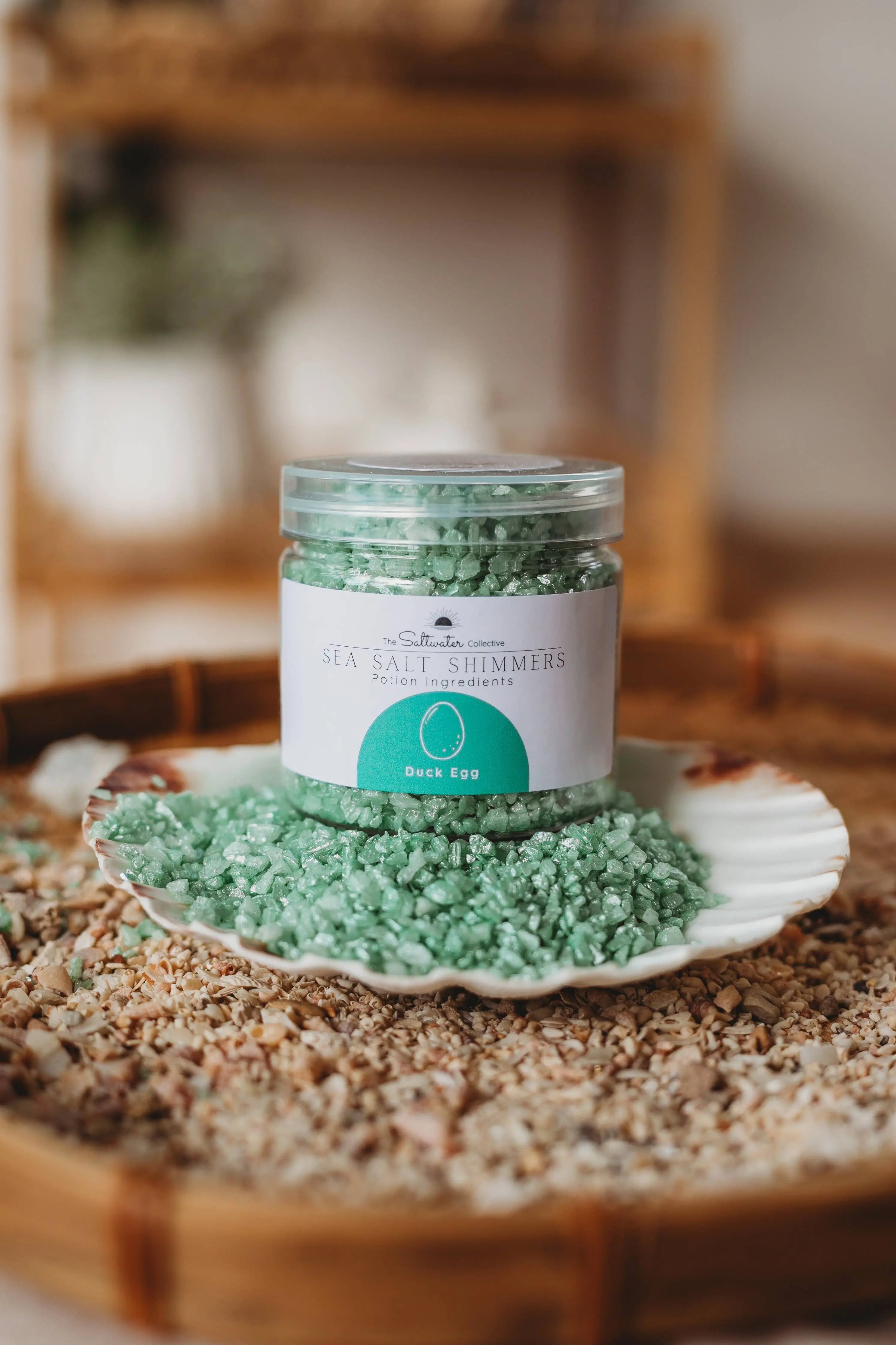 Duck Egg - Light Blue Green Sea Salt Shimmers SMALL - Potion Play & Sensory Ingredients The Saltwater Collective Potions