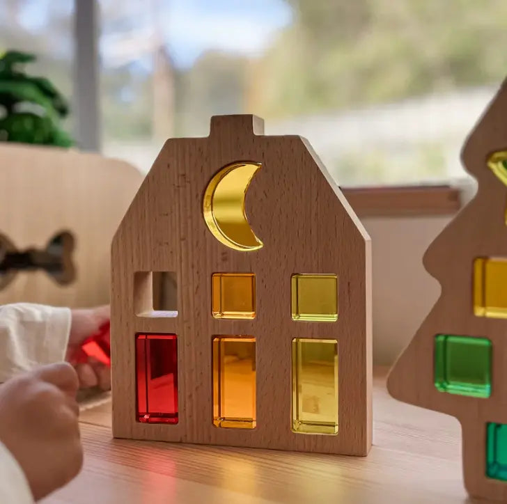 Wooden moon house Montessori-inspired play set Australian toy store

