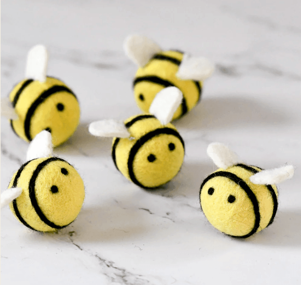 Felt Loose Parts //  Bees (Set of 5)