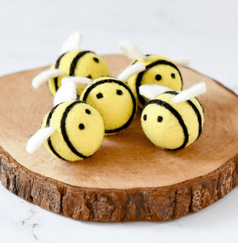 Felt Loose Parts //  Bees (Set of 5)