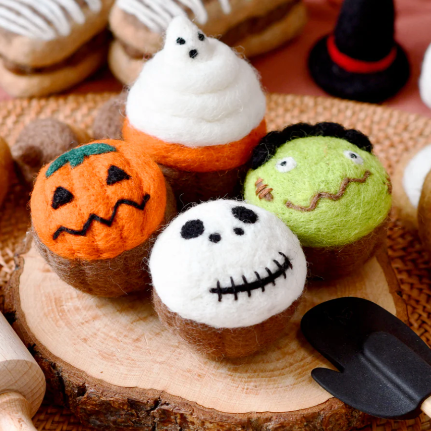 Felt Halloween Spooky Cupcake Set
