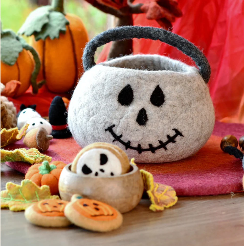 Felt Halloween Angry Skull Cookie
