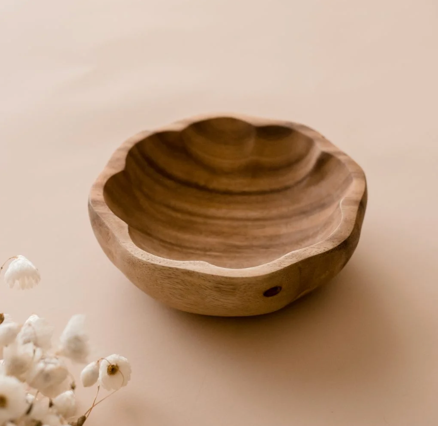 Flower Wooden Bowl