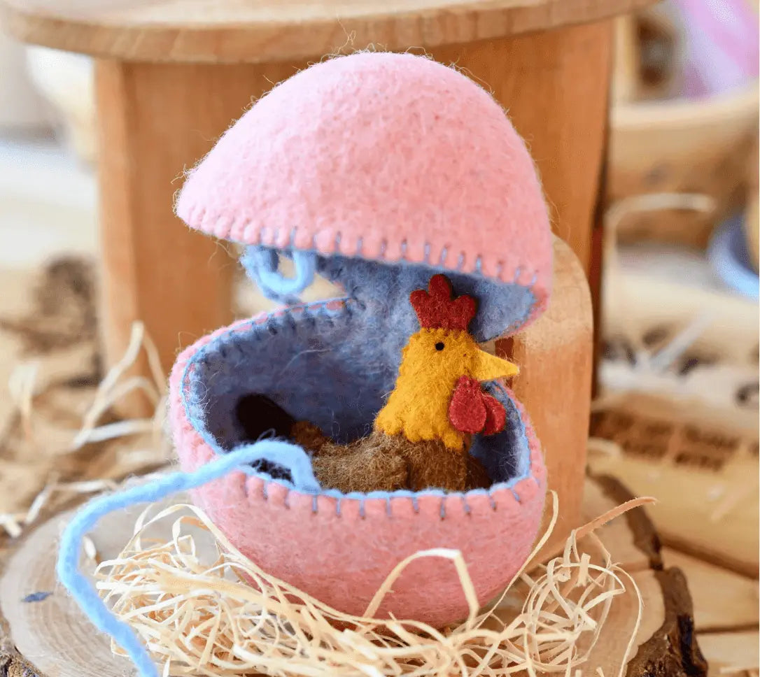 Felt Surprise Egg - Hen Inside Tara Treasures