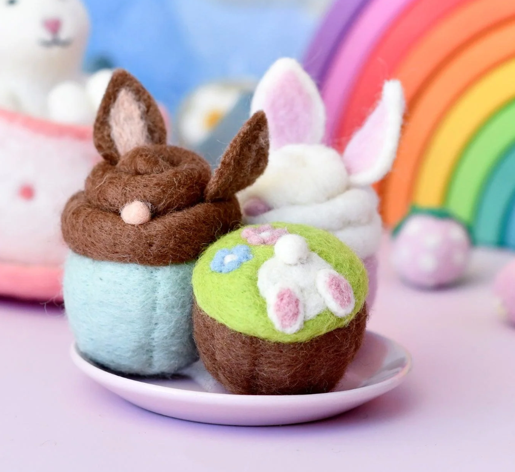 Felt Easter Bunny Cupcake (Set of 3)