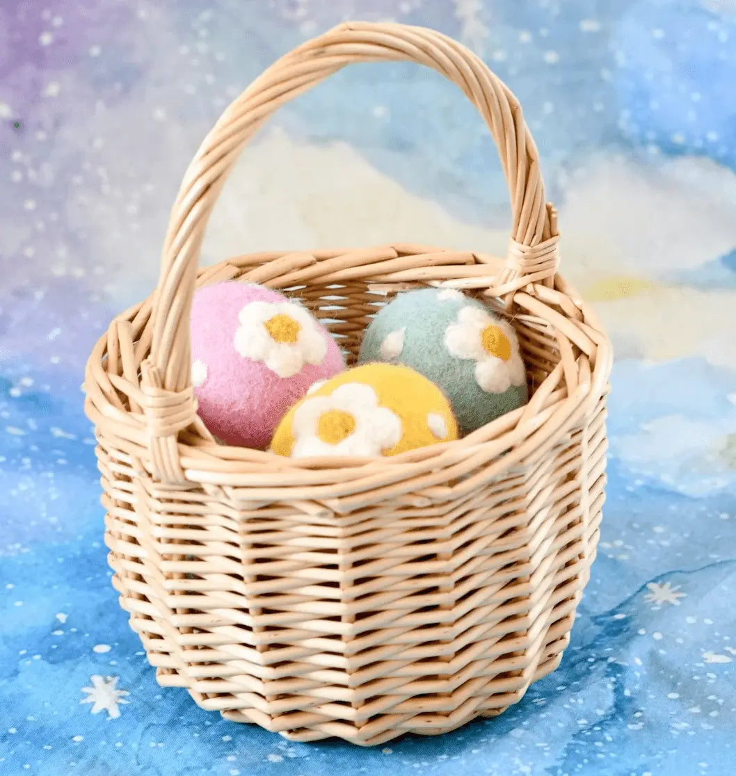 Felt Purple Mauve Floral And Dots Egg Tara Treasures