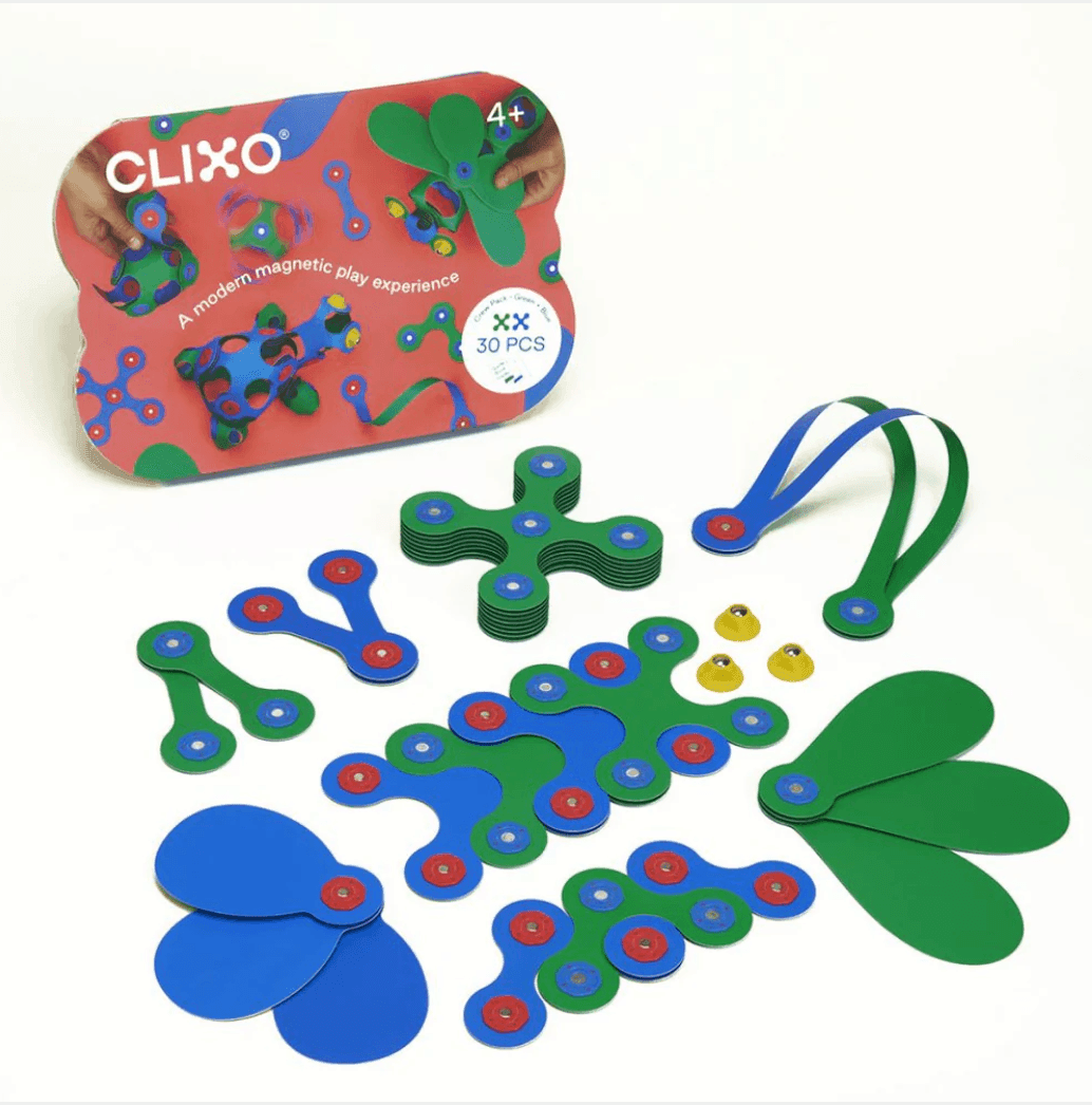 Clixo Magnetic Crew Pack - Blue &amp; Green (30 pcs)