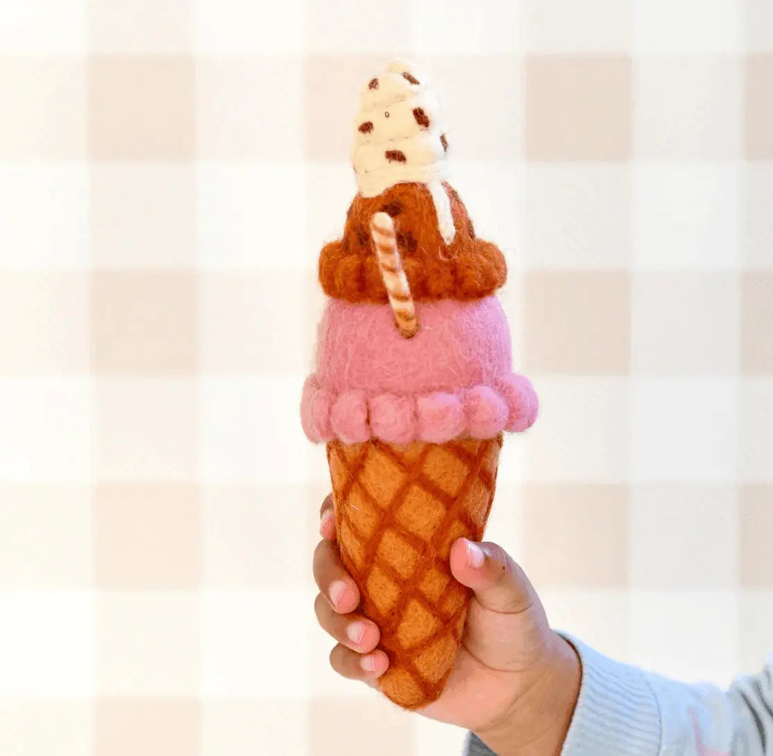 Tara Treasures // Felt Neopolitan (Harlequin) Ice Cream Tara Treasures