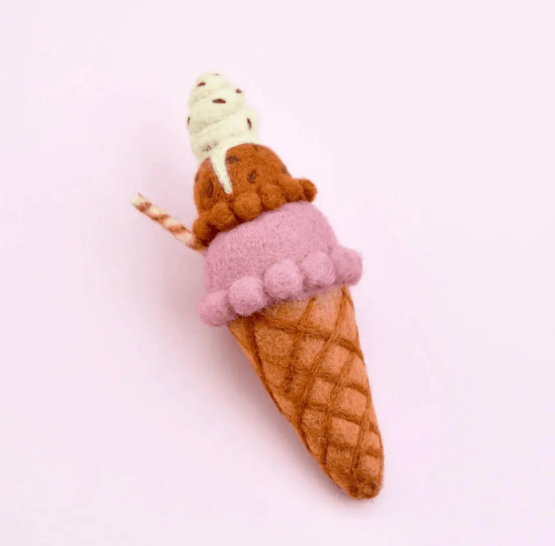 Tara Treasures // Felt Neopolitan (Harlequin) Ice Cream Tara Treasures