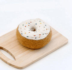 Felt Donut With Classic Glaze And Rainbow Sprinkles