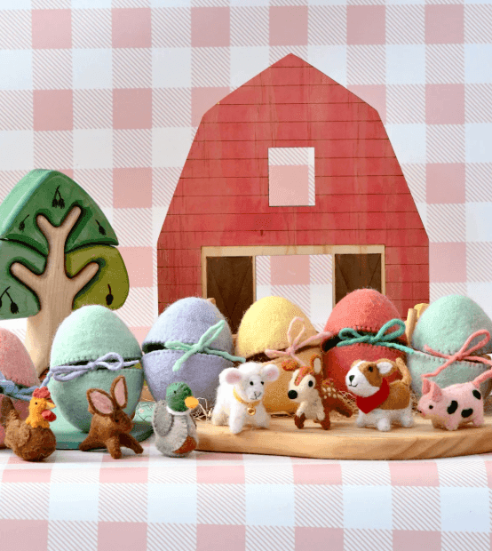 Tara Treasures // Felt Surprise Egg - Spotted Piglet Inside