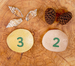 Yellow Door // Number Tactile Pebbles Yellow Door