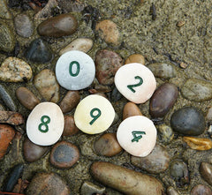 Yellow Door // Number Tactile Pebbles Yellow Door